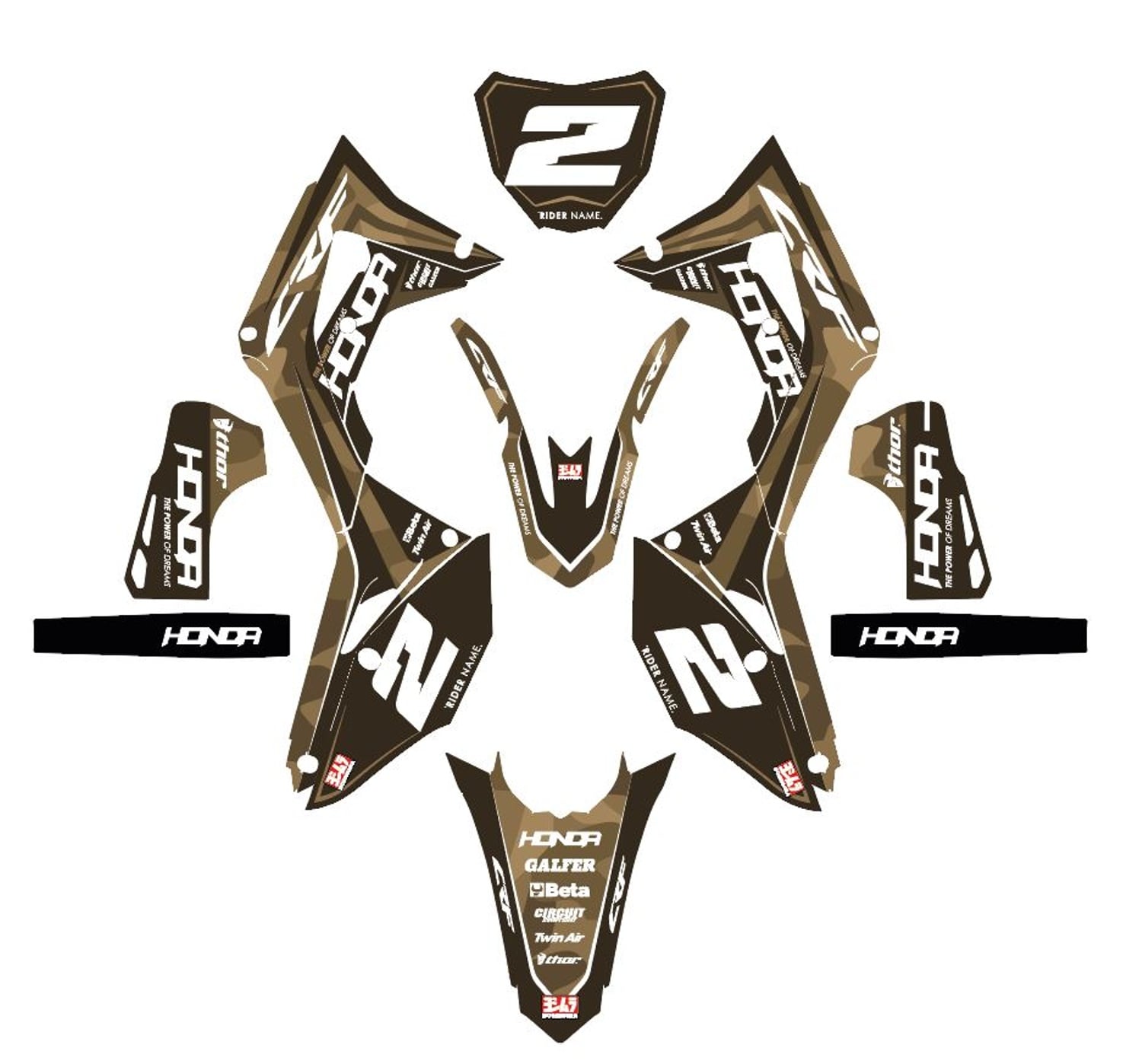CRF Lightning - Camo - Honda Graphics Kit