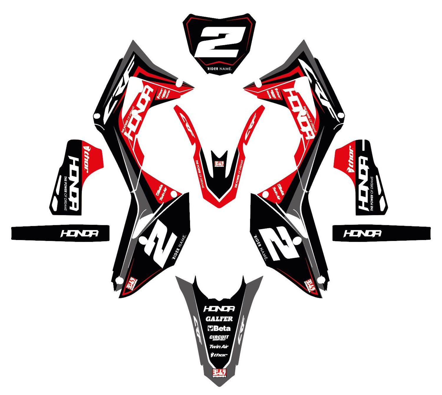 CRF Lightning - Grey - Honda Graphics Kit