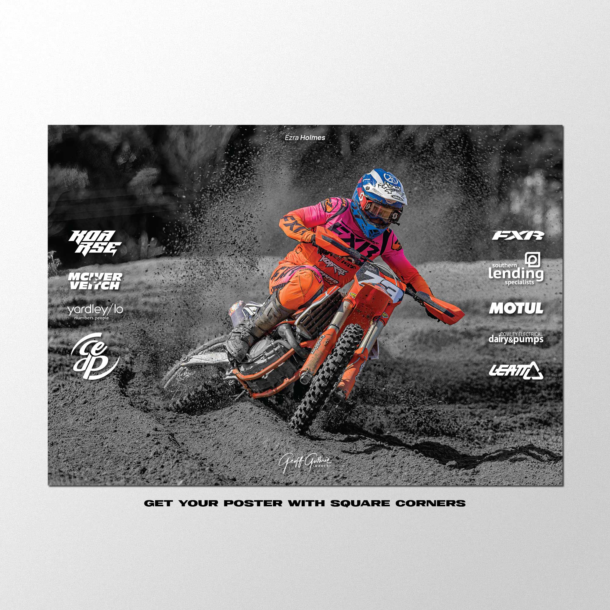 Poster wall art with square corners