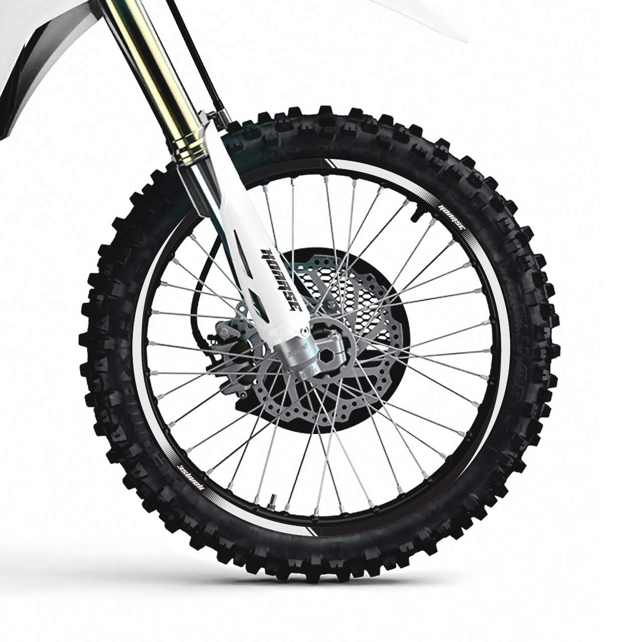 Rim Decal Graphics for motorcycles - Klaw - White