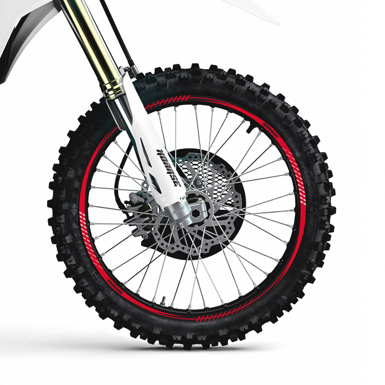 Rim Decal Graphics for motorcycles - Stitches - Red