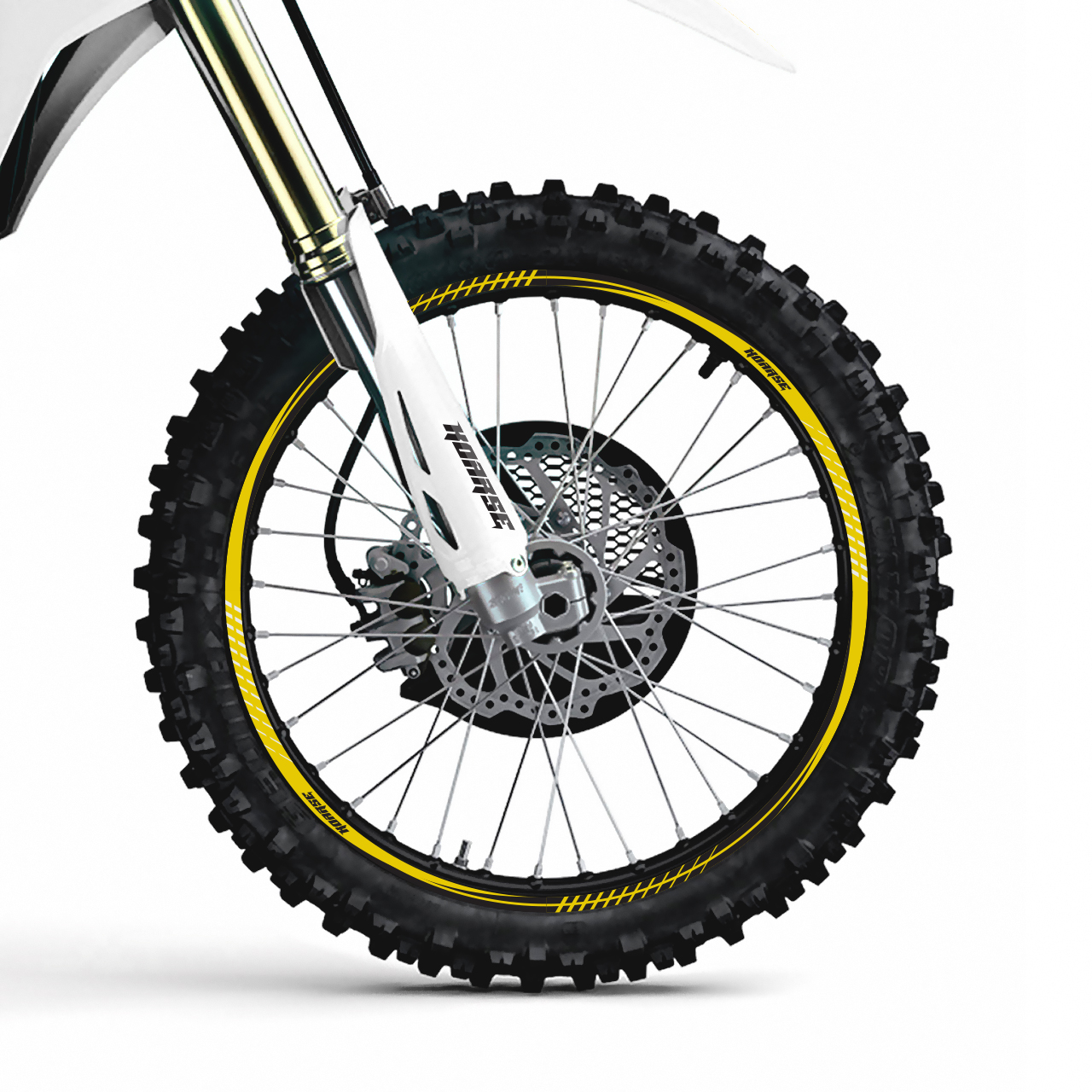 Rim Decal Graphics for motorcycles - Stitches - Yellow