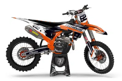 Edge KTM is a Full Custom Bike Graphics kit that is available on the Koarse website which can be modified to fit all bike make and model.