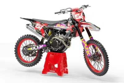 Punk is a Full Custom Bike Graphics kit that is available on the Koarse website which can be modified to fit all bike make and model.