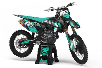 Veneer is a Full Custom Bike Graphics kit that is available on the Koarse website which can be modified to fit all bike make and model.