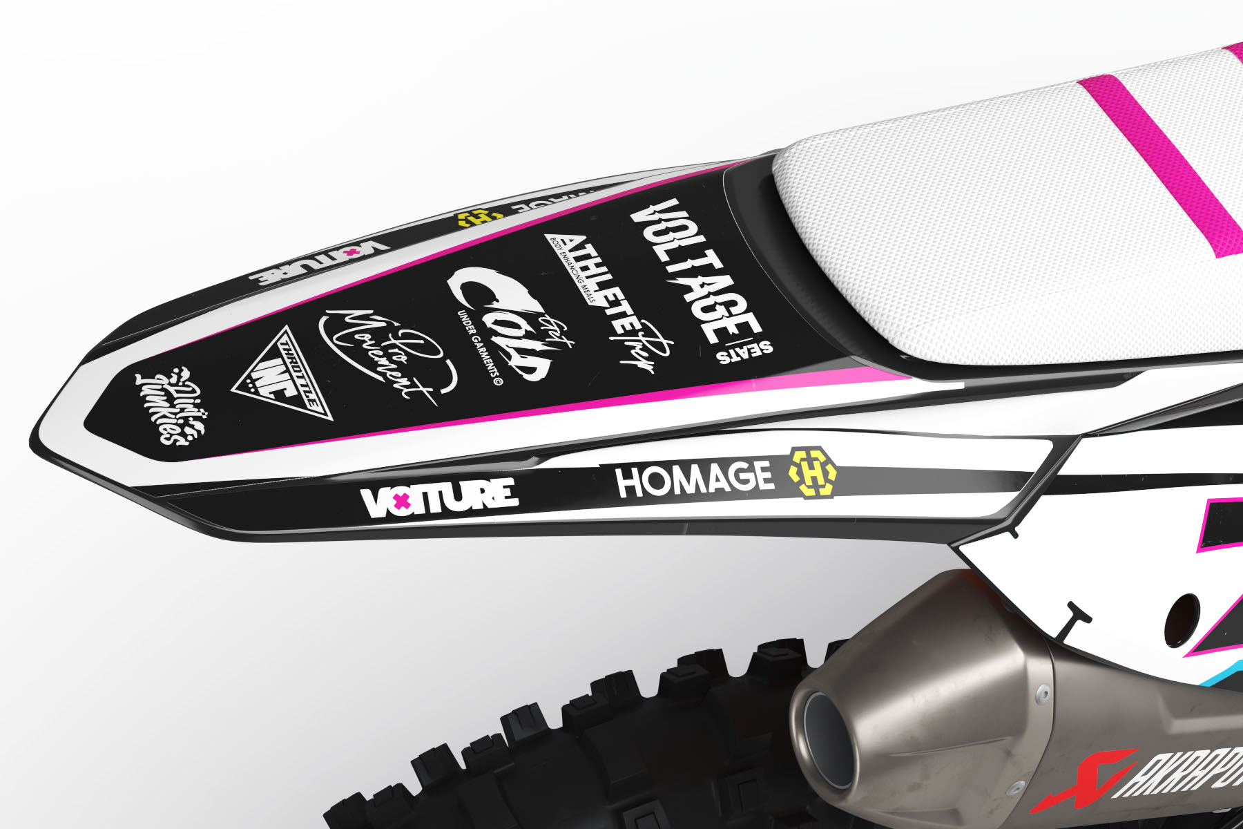 Punch KTM is a Full Custom Bike Graphics kit that is available on the Koarse website which can be modified to fit all bike make and model. Image of Rear Mudguard