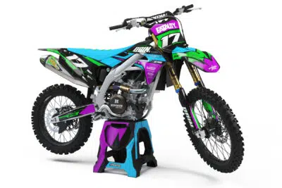 Synth is a Full Custom Bike Graphics kit that is available on the Koarse website which can be modified to fit all bike make and model.
