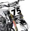 Noir KTM is a Full Custom Bike Graphics kit that is available on the Koarse website which can be modified to fit all bike make and model. Image of Front Mudguard