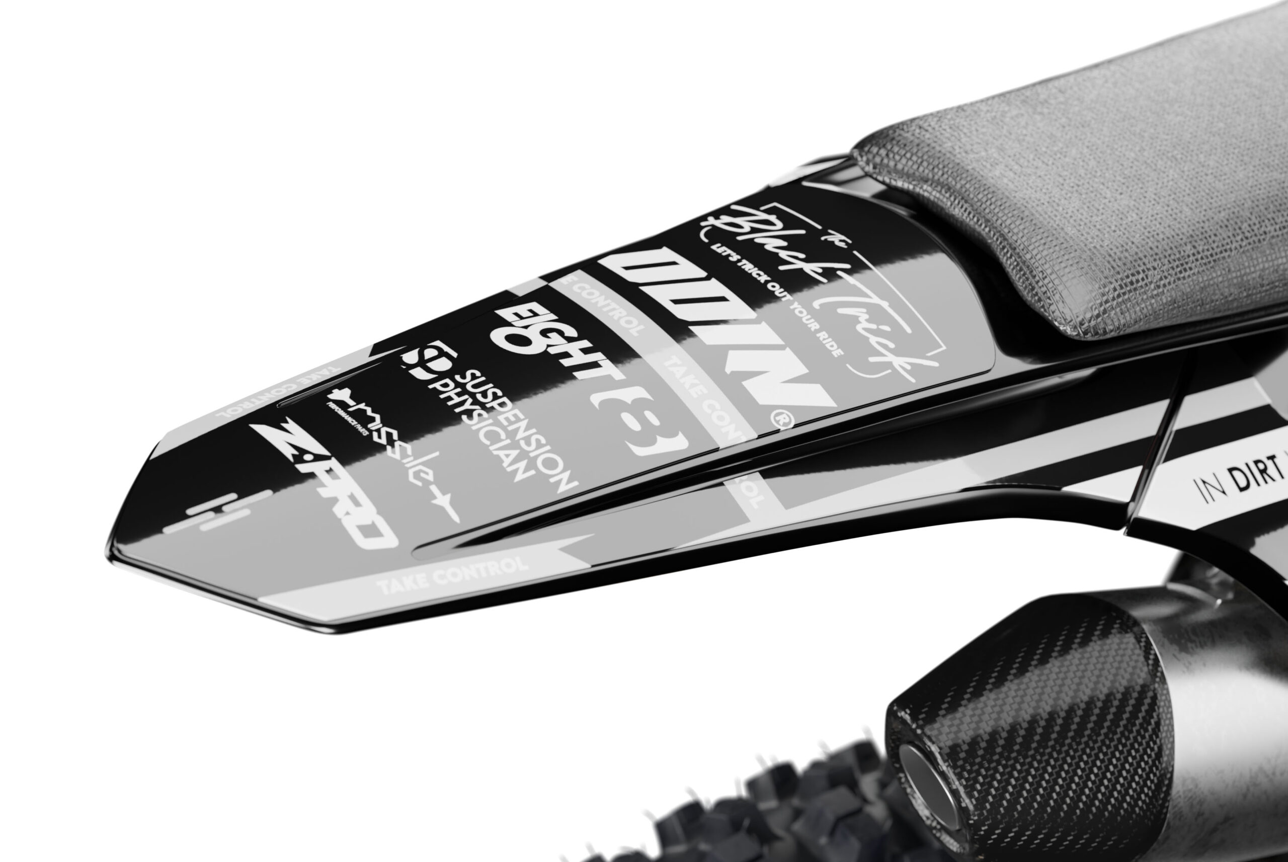 noir_rear Noir KTM is a Full Custom Bike Graphics kit that is available on the Koarse website which can be modified to fit all bike make and model. Image of Rear Mudguard