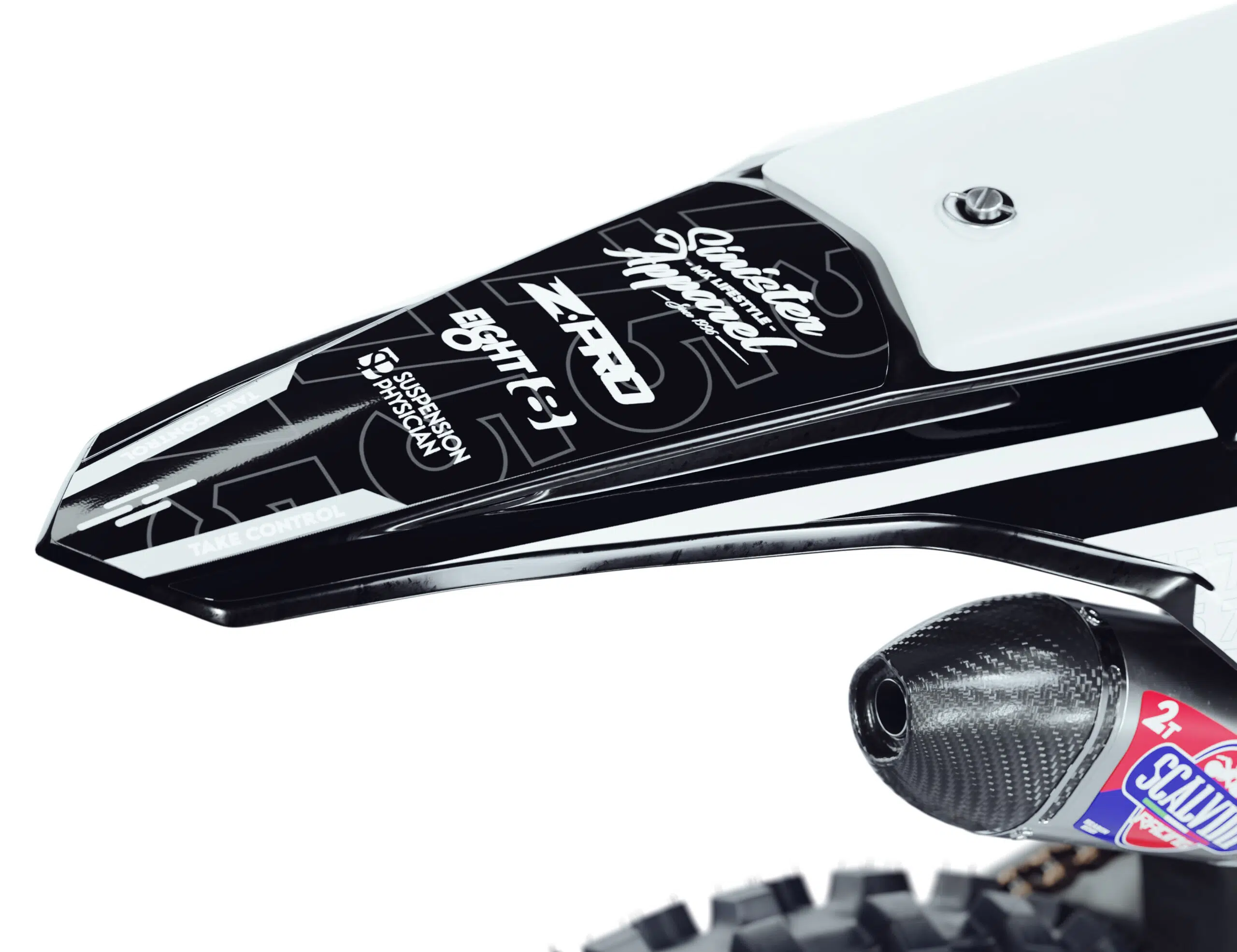 Noir KTM is a Full Custom Bike Graphics kit that is available on the Koarse website which can be modified to fit all bike make and model. Image of Rear Mudguard