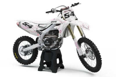 Sakura is a Full Custom Bike Graphics kit that is available on the Koarse website which can be modified to fit all bike make and model.