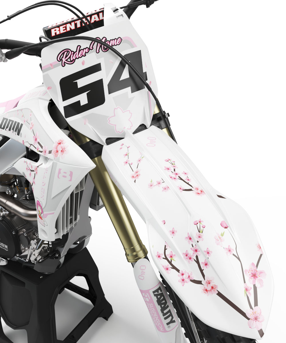 yzf_Sakura_2 Sakura is a Full Custom Bike Graphics kit that is available on the Koarse website which can be modified to fit all bike make and model. Image of Front Mudguard