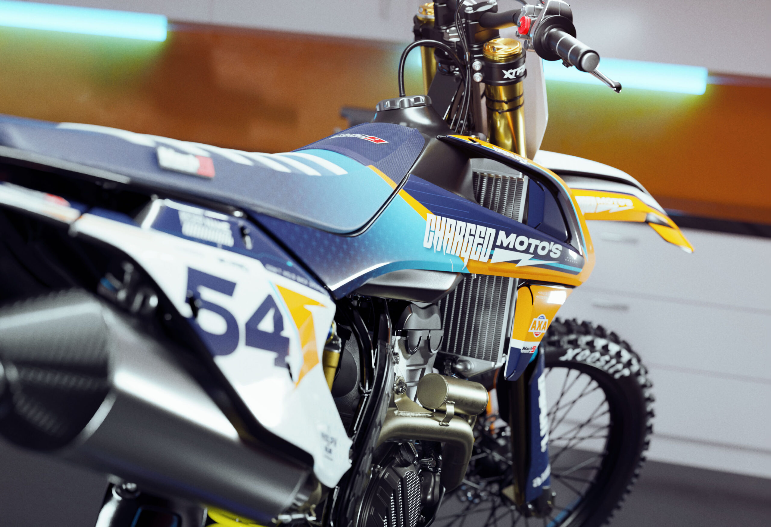 Cross is a Full Custom Bike Graphics kit that is available on the Koarse website which can be modified to fit all bike make and model. Promo Image.