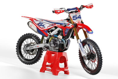 Charged Honda is a Full Custom Bike Graphics kit that is available on the Koarse website which can be modified to fit all bike make and model.