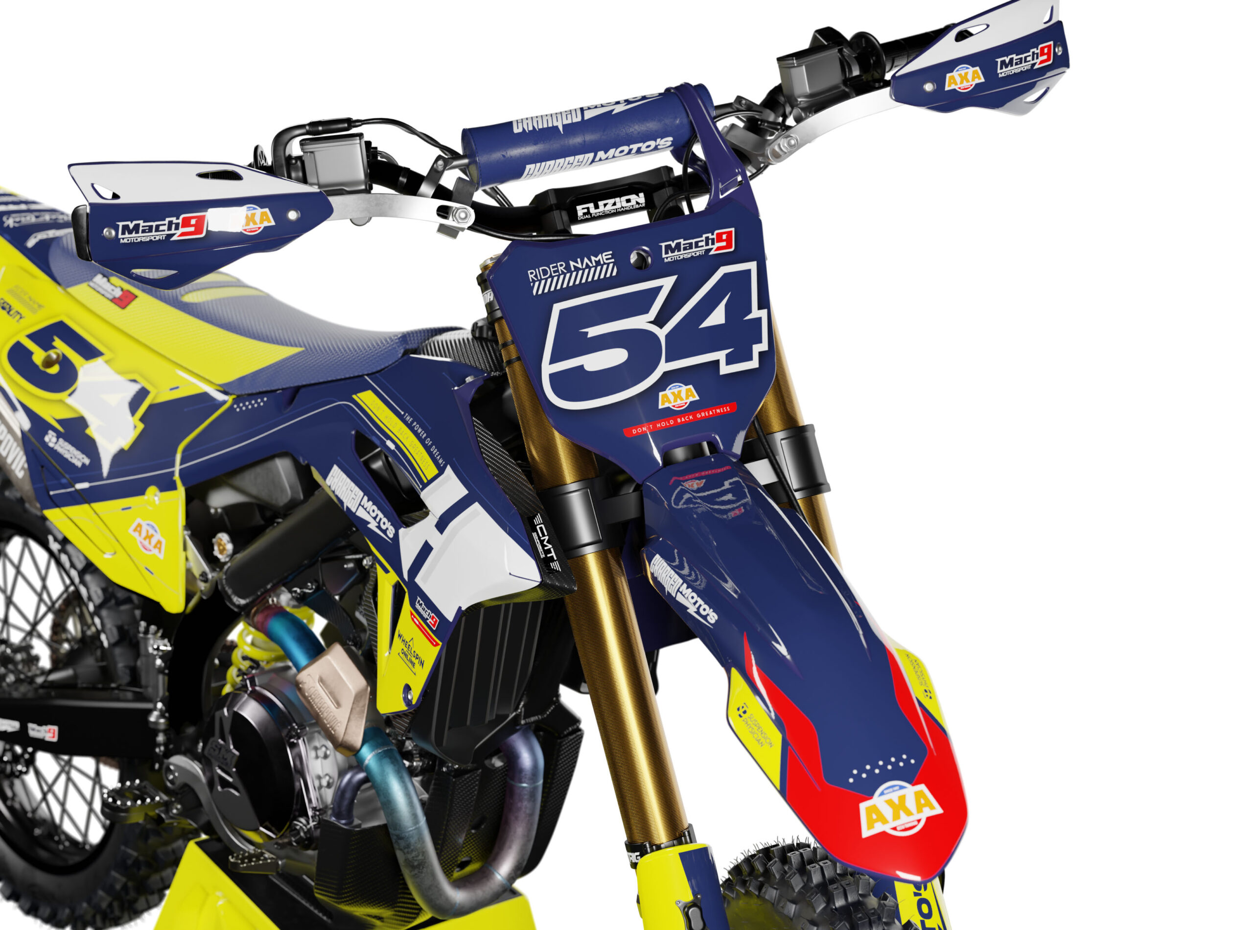 Crude Honda is a Full Custom Bike Graphics kit that is available on the Koarse website which can be modified to fit all bike make and model. Image of Front Mudguard