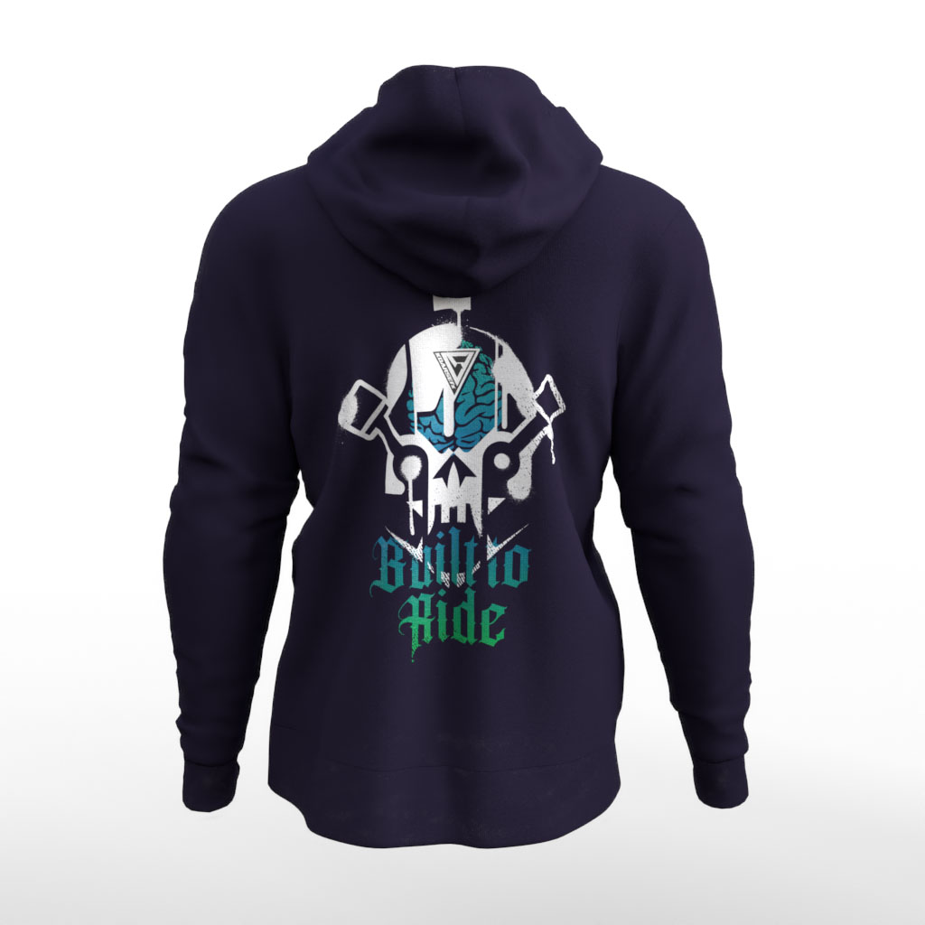 Built to Ride Green Navy Back