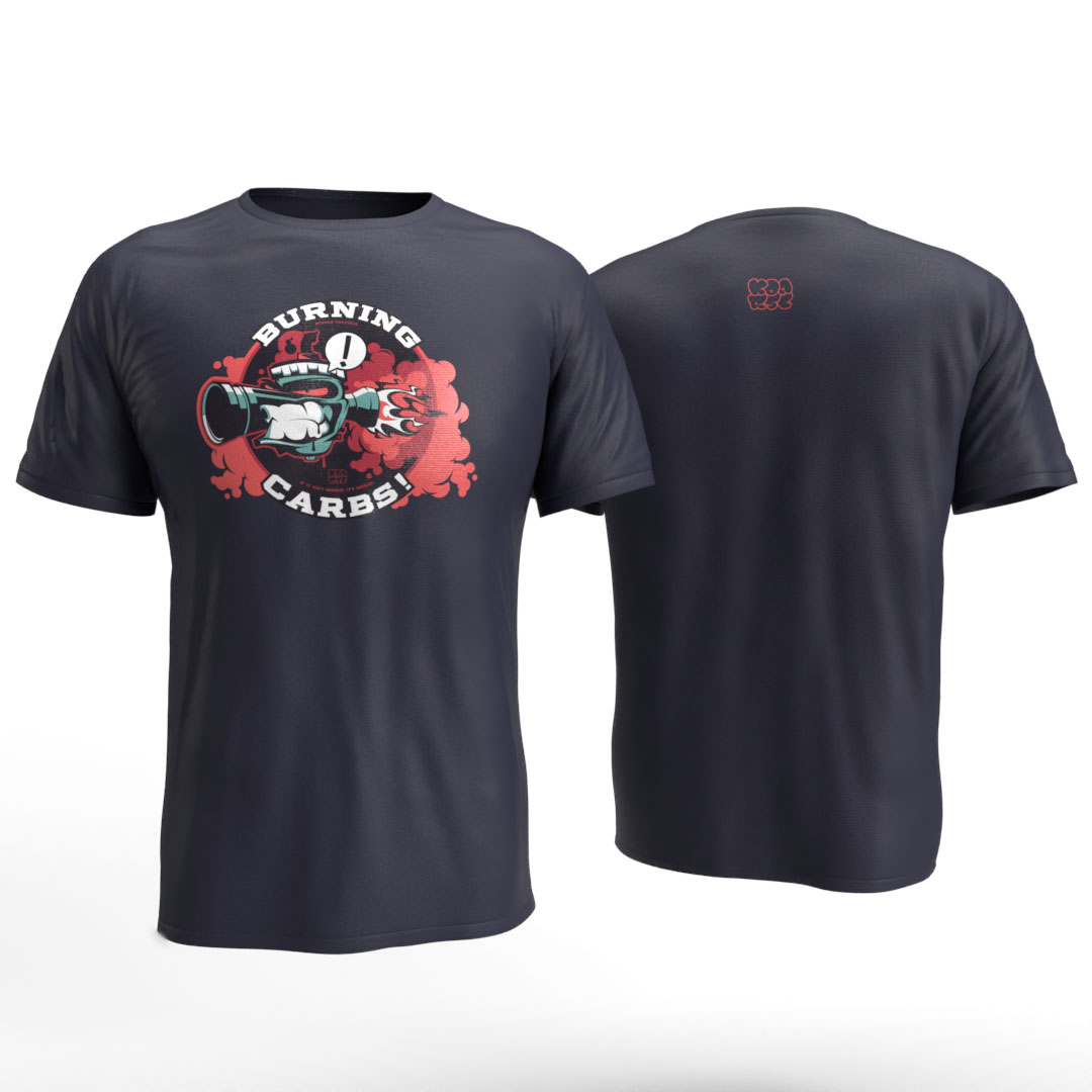 Burning Carbs R Navy-Front and Back Burning Carbs R Navy Front and Back